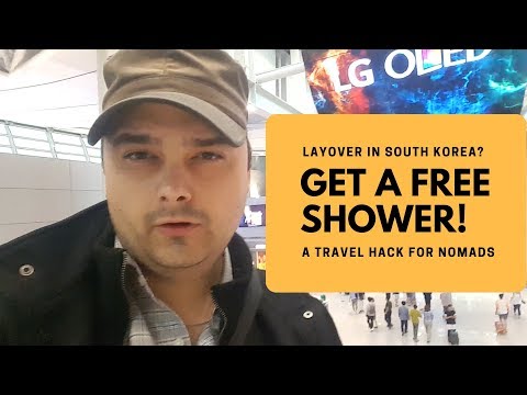 Aeroporto Internacional de Incheon, Coreia, chuveiros gratuitos incríveis