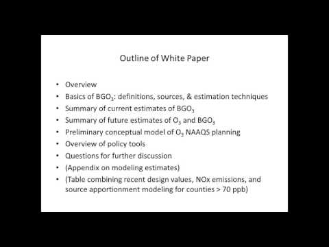 Recent Developments in Background Ozone