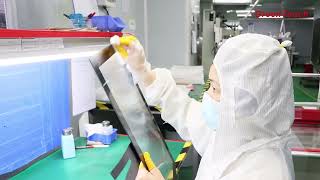 Capacitive touch screen production process from GreenTouch China factory.#touchscreen #display #lcd