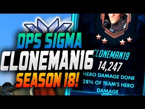 CLONEMAN16 RANK 54 SIGMA! 14k DMG! [ OVERWATCH SEASON 18 TOP 500 ]