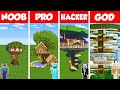 Minecraft Battle: NOOB vs PRO vs HACKER vs GOD: INSIDE TREE HOUSE BASE BUILD CHALLENGE / Animation
