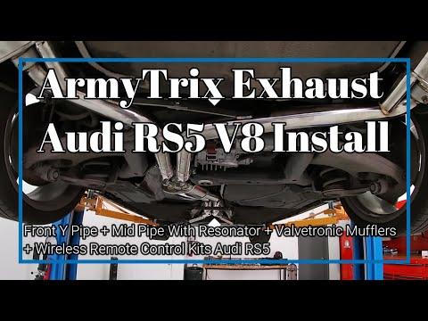 2010 – 2015 Audi RS5 Awd V8 Armytrix exhaust system installs Armytrix Cat-back exhaust system