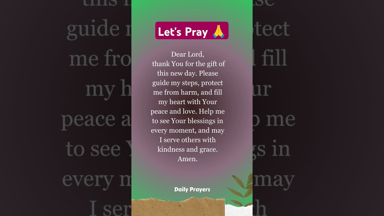 Here's  a short morning prayer you can say to start your day //start with positive thoughts#prayer