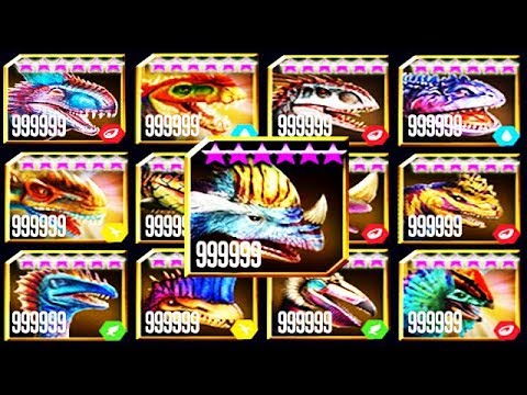 ALL LEVEL 999,999 LEGENDARY HYBRIDS (CERAZINOSAURUS) (JURASSIC WORLD)