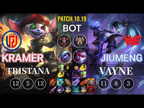 LGD Kramer Tristana vs WE Jiumeng Vayne Bot - KR Patch 10.19