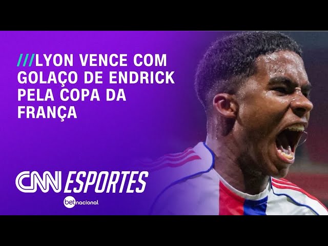 Com golaço de Endrick, Lyon vence e avança às quartas da Copa da França | LIVE CNN