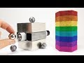 Magnetic Cannon VS Rainbow Tower Out Of Magnetic Balls Magnetic Games