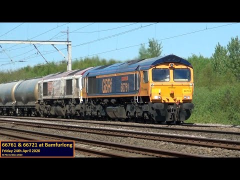 66761 & 66721 at Bamfurlong - 24th April 2020