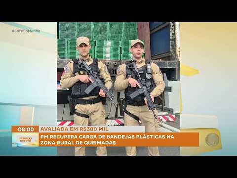 PM recupera carga de bandejas plásticas na zona rural de Queimadas