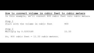 How to convert cubic feet into cubic meters