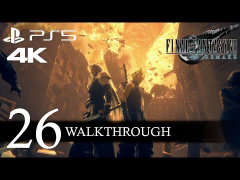Final Fantasy VII Remake Walkthrough Part 26 (No Commentary/Full Game) PS5 4K