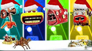 Siren Head 🆚 Yellow Mcqueen Eater 🆚 Train Eater 🆚 Bus Eater⚡Tiles Hop