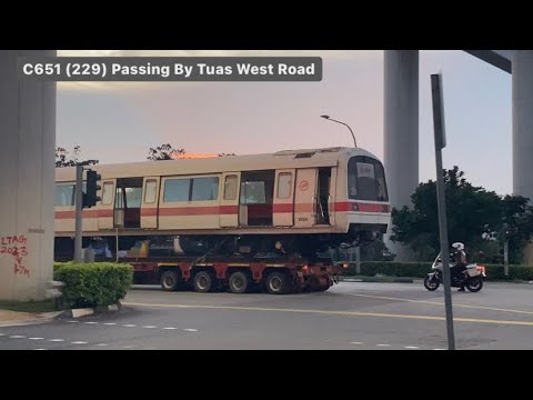 [Seperated Forever…][SMRT] C651 (229) passing by Tuas West Road MRT Station