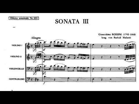 Gioacchino Rossini - "Sonata No.3" for 2 Violins, Cello and Double Bass