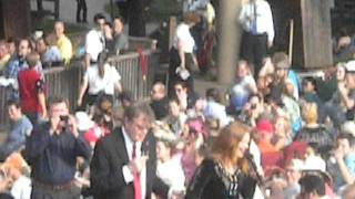 Garrison Keillor and Andra Suchy sing to the crowd at Wolf Trap, May 28, 2011