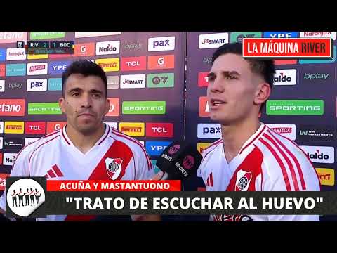 THE CROSSING OF MASTANTUONO AND HUEVO ACUÑA AFTER THE SUPERCLASSIC