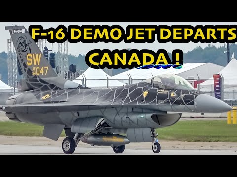 F16 DEMO TEAM! U.S Air Force Lockheed Martin F-16 departing Montreal (YMX/CYMX)