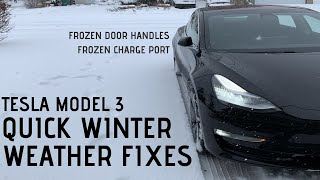 Tesla Model 3 Winter Fixes: Opening a Frozen Door Handle and Thawing a Frozen Charge Port Latch