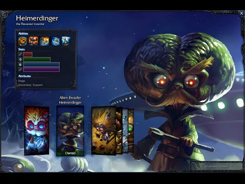 Alien Invader Heimerdinger Skin Spotlight Gameplay 1080p HD
