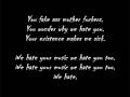 Sworn enemy - We hate Lyrics