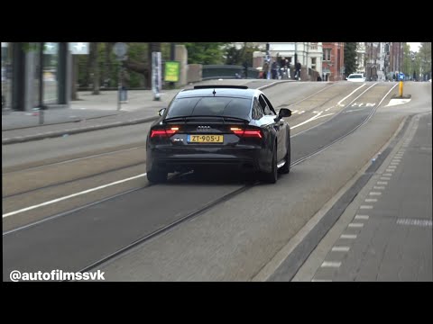 Audi RS7 full Milltek exhaust system. Loud Revs and Accelerating in Amsterdam!!