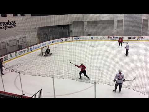 Devils’ Kyle Palmieri practices one timers