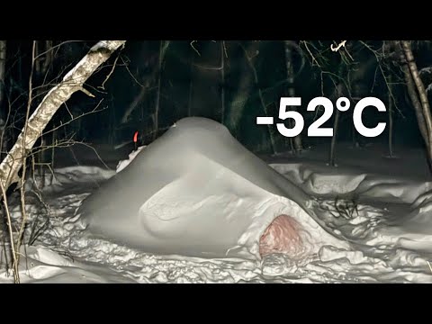 3 Days Solo WINTER CAMPING in the Mountains | IGLOO Shelter & Wood Stove in Deep Snow