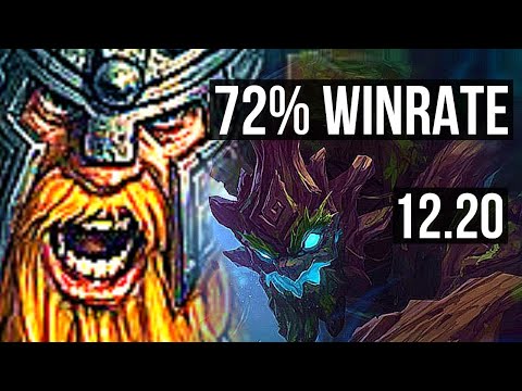 OLAF vs MAOKAI (TOP) | 72% winrate, 8 solo kills | KR Diamond | 12.20