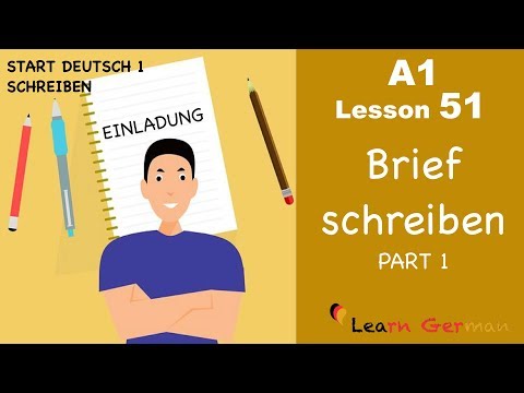 , title : 'Learn German | Brief schreiben-Einladung | Letter writing-Invitation | A1 - Lesson 51'