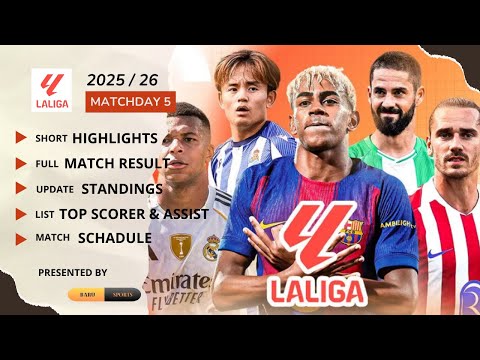La liga highlights matchday 5 2025/26 Highlights | Baru Sport