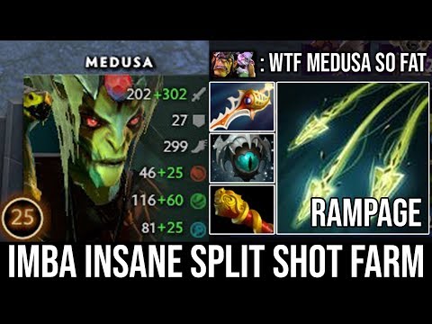 WTF Outfarm Alchemist - EPIC Pro Medusa Rampage IMBA Insane Split Shot Ez Delete Alchemist DotA 2