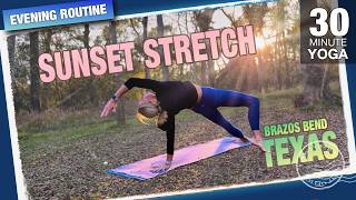 30 Min Sunset Stretch Yoga Class at Brazos Bend State Park in Texas - Five Parks Yoga