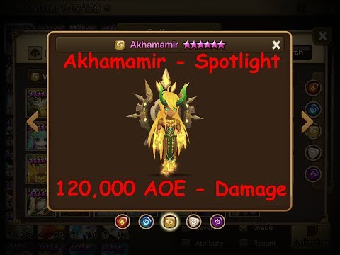 SUMMONERS WAR : SPOTLIGHT - AKHAMAMIR - WIND IFRIT - 120,000 AOE Damage