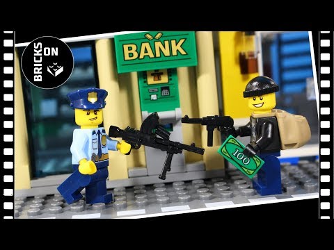 Lego ATM Bank Robbery Heist Lego City Police Brickfilm Catch the crooks Stop Motion Animation