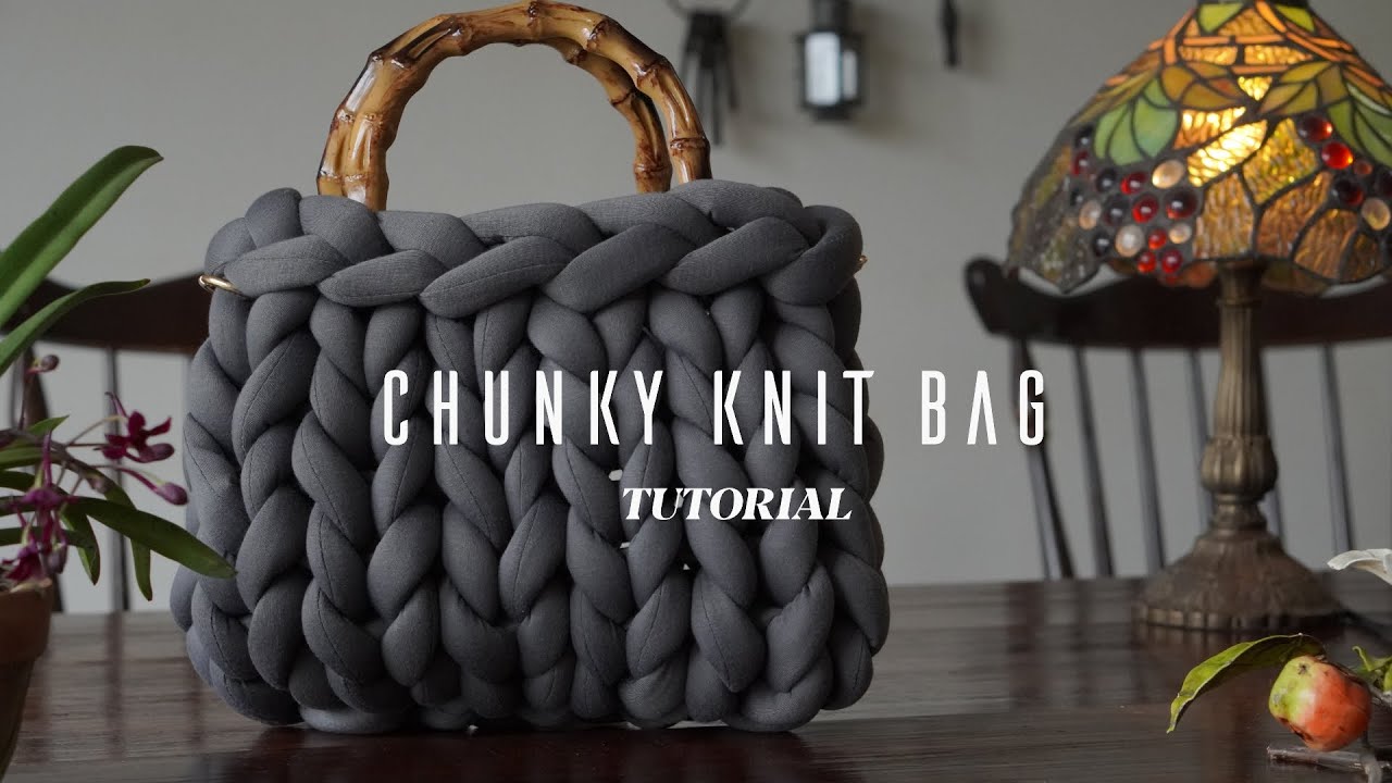 【初心者】指で編むマンドゥー バッグ｜チャンキーニット編み方｜TEMU系編み物｜かぎ針編み