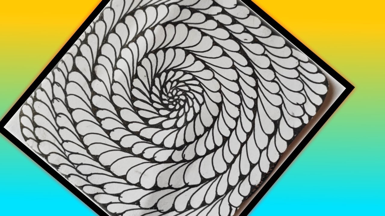 Spiral zentangle art ||zentangle pattern||zentangle spiral art ||easy drawing#zentangleart
