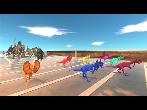 Race to eat Neon Dilophosaurus - Animal Revolt Battle Simulator
