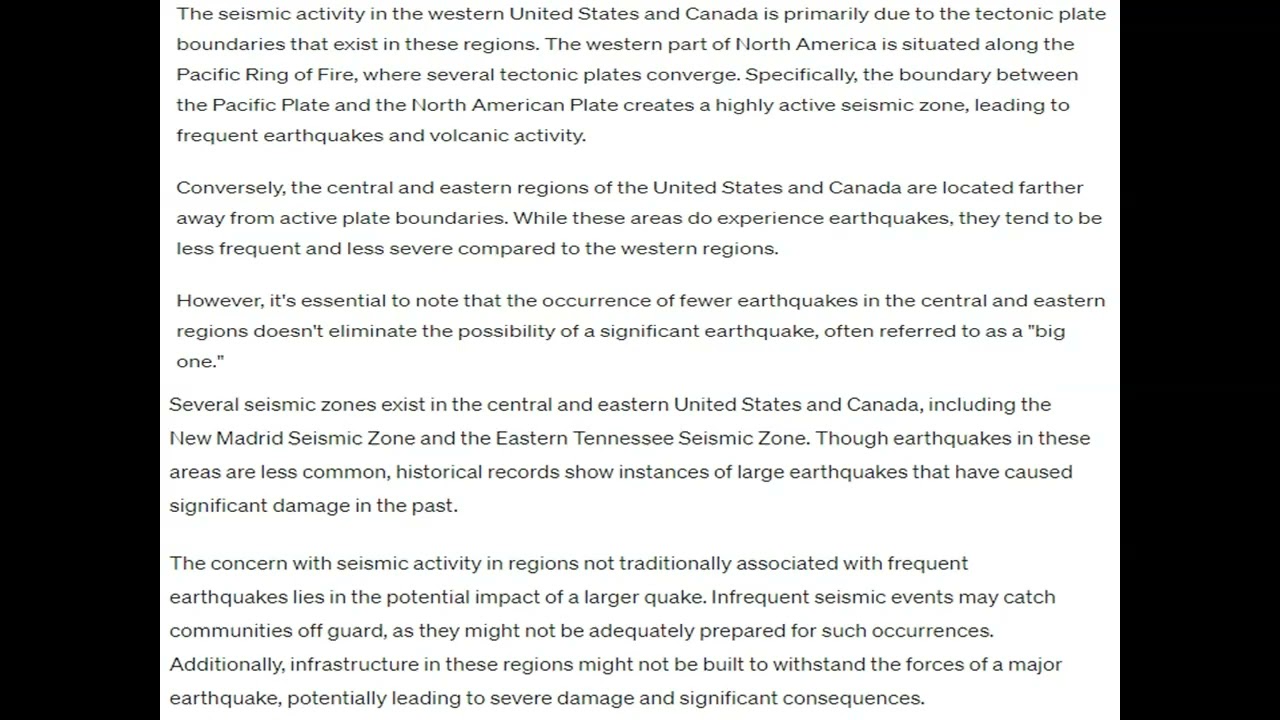 What is the most seismically active region in Canada?