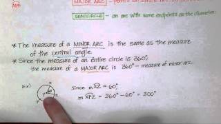 Geometry 10-2: Finding Arc Measures