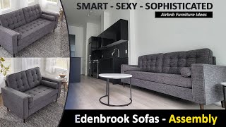 Modern Couch for Living Room - Assembly Review of Edenbrook Lynnwood Upholstered Sofa for Office