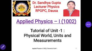 Download Lagu Tutorial of Unit 1(1002) part 2 by Dr. Sandhya Gupta, RPGPC, Dausa Thumbnail