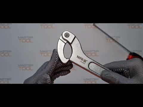 Ключ гаковий з носиком на шарнірі в діапаз. M= 50-80 мм YATO, Хр-Ванад., L= 280 мм [10/50]