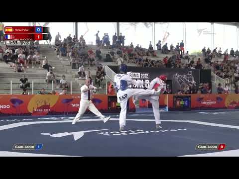 119 M-68kg R-16 PEREZ POLO Javier ESP 🔵 vs 🔴 CHELLAMOOTOO Dylan FRA I Rome 2022 World Taekwondo GP