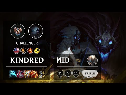 Kindred Mid vs Pantheon - NA Challenger Patch 11.9