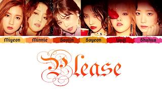 (G)I-DLE (여자아이들) - &#39;PLEASE&#39;/GIVE ME YOUR (주세요) (Color Coded Lyrics Eng/Rom/Han/가사)
