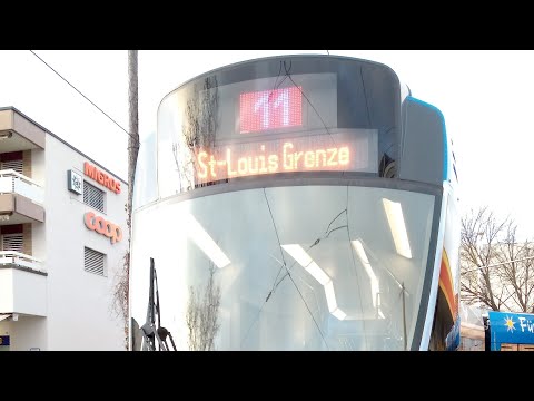 Straßenbahn Linie 11 (BLT): Aesch BL, Dorf - Saint-Louis Grenze (17.02.2023) Teil/Part 2
