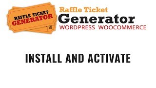 Raffle Ticket Generator v3 Installation and Activation
