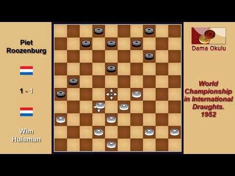 Wim Huisman (NLD) - Piet Roozenburg (NLD). Draughts World Championship. 1952.