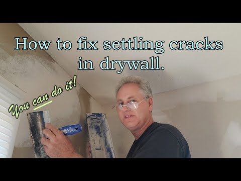 Part of a video titled You can do it! Fixing drywall settling cracks, How to fix cracks ... - 
YouTube