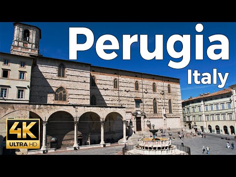 Perugia, Italy Walking Tour (4k Ultra HD 60fps) – With Caption